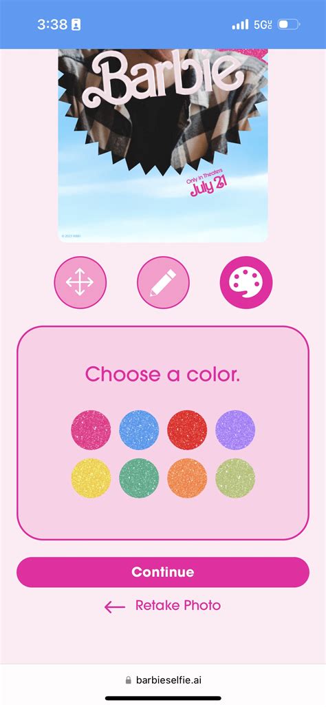 barbie selfie template|barbie selfie poster color scheme.